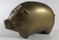 Brass Piggy Bank 3 1/2"T x 5" L