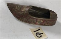 Small Painted Brass Slipper AShtray Vintage