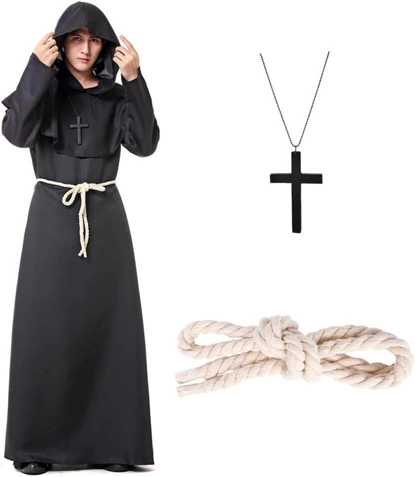 $21  Medieval Monk Costume M Black  Necklace