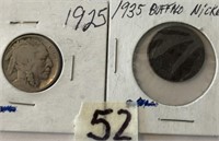1925,1935 Buffalo Nickels