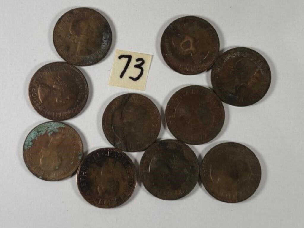 10-1960 Large British Pennies