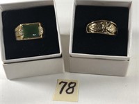 2 Gold Plated Rings in Boxes