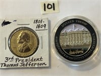 President Trump Presidential Coin and Thomas