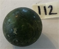 1" diameter Antique Green Glass Marble
