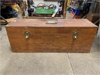 Vtg Wooden Tool Box w/Contents