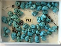 Turquoise Nuggets and Sterling Bead Necklace Kit