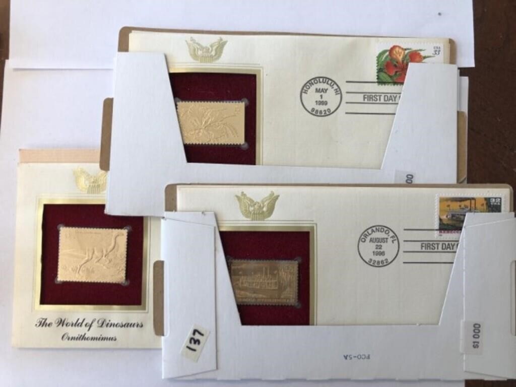 3-1st Day issue Gold Stamps