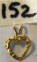 14K Gold Open Heart Pendant
