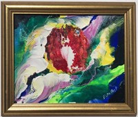 “Scarlet Flower8,5x10,5Original Painting-Antanenka