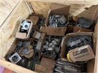Box of assorted electrical items, boxes, other