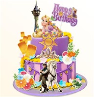 10pcs Princess Cake Decorations  Purple&yellow