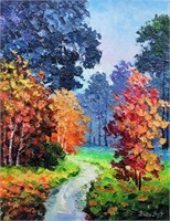 "Autumn's Trail"20"x16"Original Painting-Antanenka