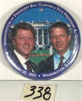 Janurary 20th 1993 Bill Clinton Al Gore Pinback