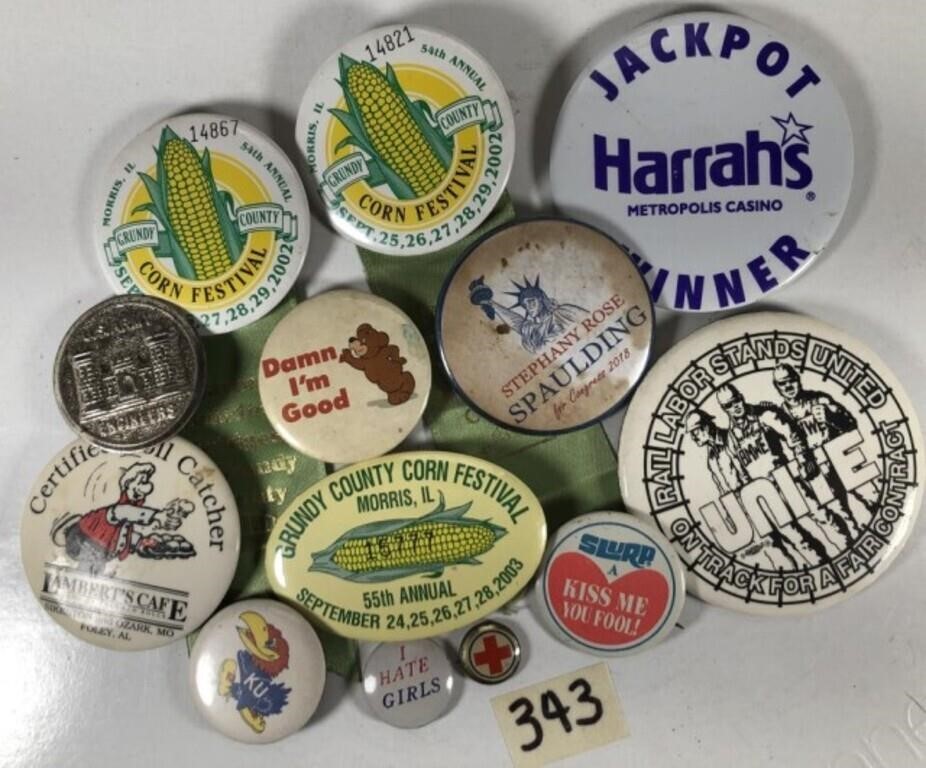 13 Miscellaneous Pinback Buttons