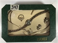 Quaemax Jewelry Set in Box with Watch
