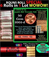 THIS AUCTION ONLY! BU Shotgun Lincoln 1c roll, 200