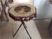 octagon cloth covered side table