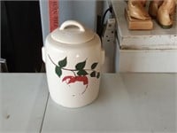McCoy cookie jar with painted flowers