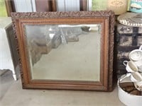 Gesso & wood beveled edge mirror