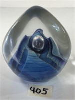 Handcrafted Glass Paperweight Signed on the Botto