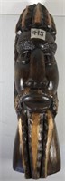 Carved Wooden Head 12" Tall