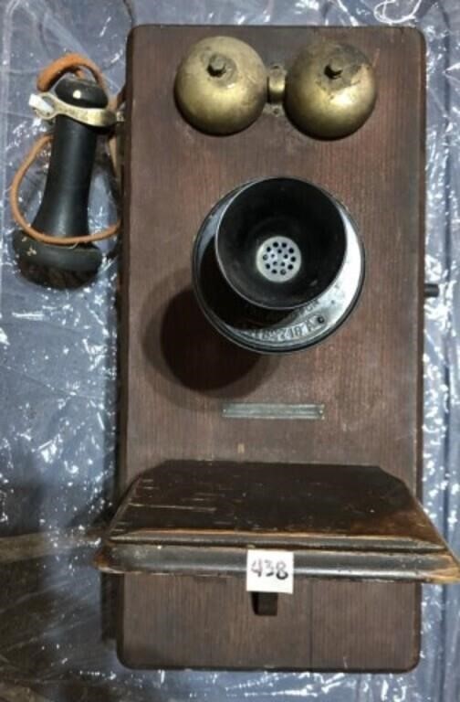 Antique American Electric Co. Wall Crank Telephone