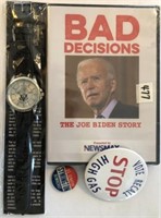 Political Pinbacks Biden DVD Trump Wristwatch
