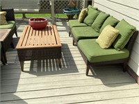 5-pc green/dk brown patio set