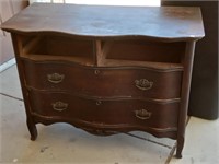 antique oak serpentine front dresser - missing