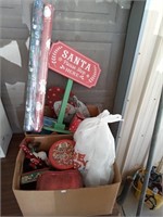 2 boxes of various Christmas items