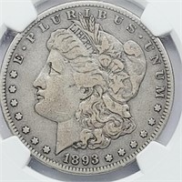 NGC 1893 S MORGAN SILVER DOLLAR VF DETAILS REV