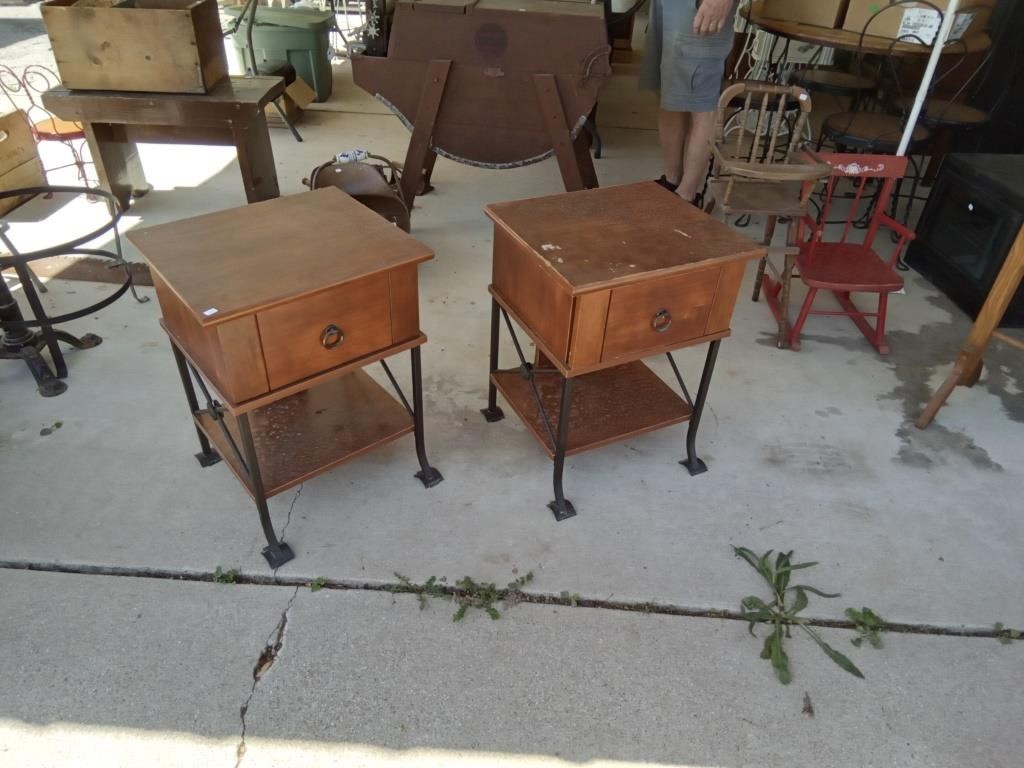 pr of drawer end tables
