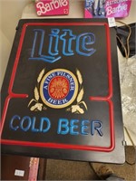 Lite beer sign plastic 15in x 20in