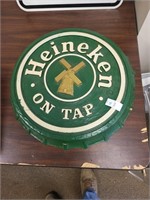 Heineken on Tap button sign some chips on side