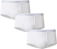 $13  Hanes Men's 3-Pack Plus-Size Briefs 3X-L Whit