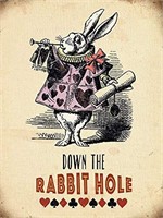 Alice in Wonderland - Rabbit Hole Metal Sign 8x12