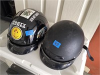 (2) motorcycle helmets