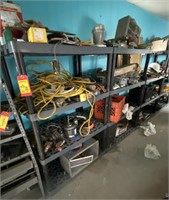 Contents of Shelves: Hard Hats, Extension Cords,