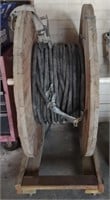 Large Wooden Modile Electric Cord/ Hose Reel (48"