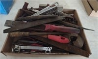 Various Tools Incl. Chain Wrench, Welding Files,