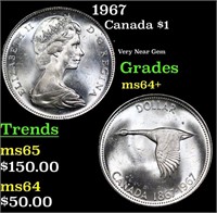 1967 Canada Dollar 1 Grades Choice+ Unc
