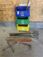 Stackable Recycling Tubs, Bolt Cutters, Chain