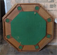 Felt Top Octagon Wooden Poker Table w/ Cover