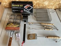 Deluxe Skewer Set, Grill Baskets, Corncob Grill