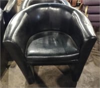 Faux Leather Black Club Chairs, 31" x 31"