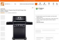 W2189  NAPOLEON Rogue 3-Burner Gas Grill Black