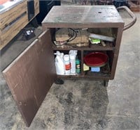Mobile Wooden Kitchen Island with Contents Inc.
