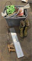 Box Contents: Rain Boots, Hand Saw, Hosing,