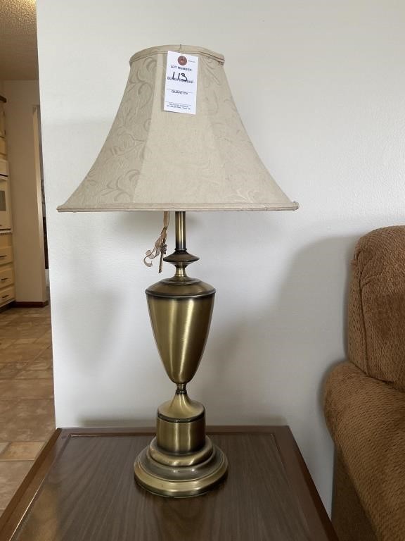 (2) Brass Lamps w/ Shades