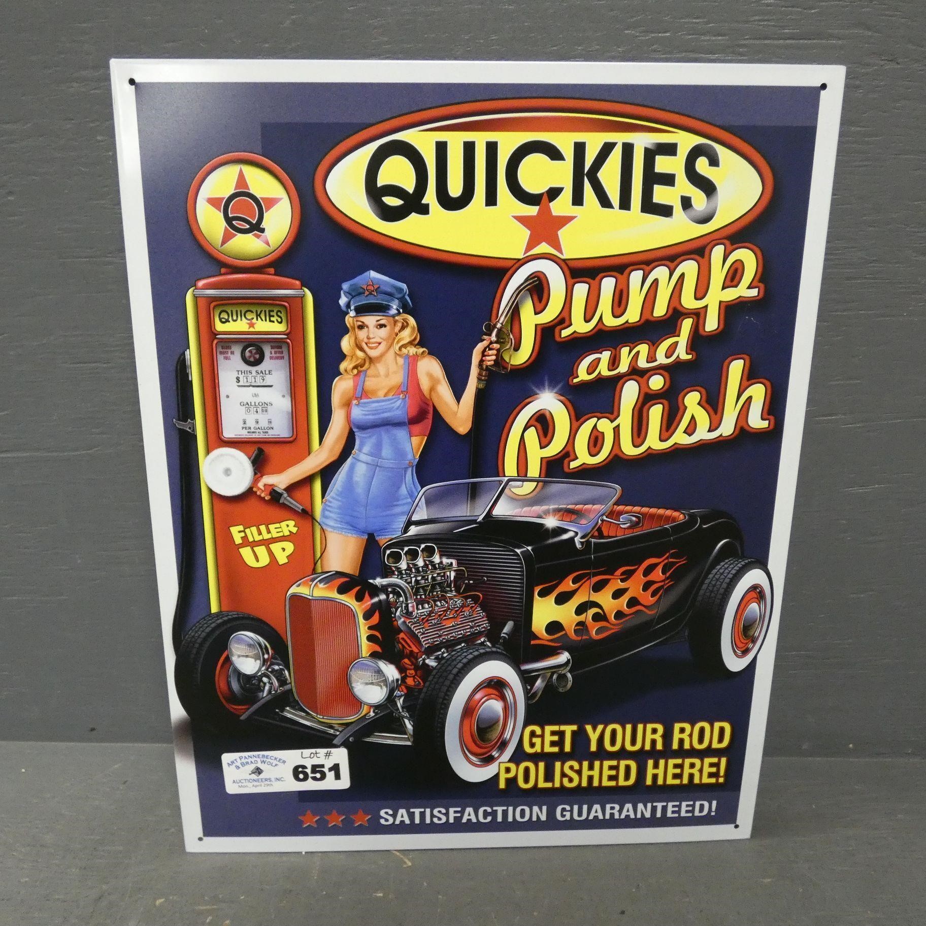 Tin Sign - Quickie's Pump & Polish